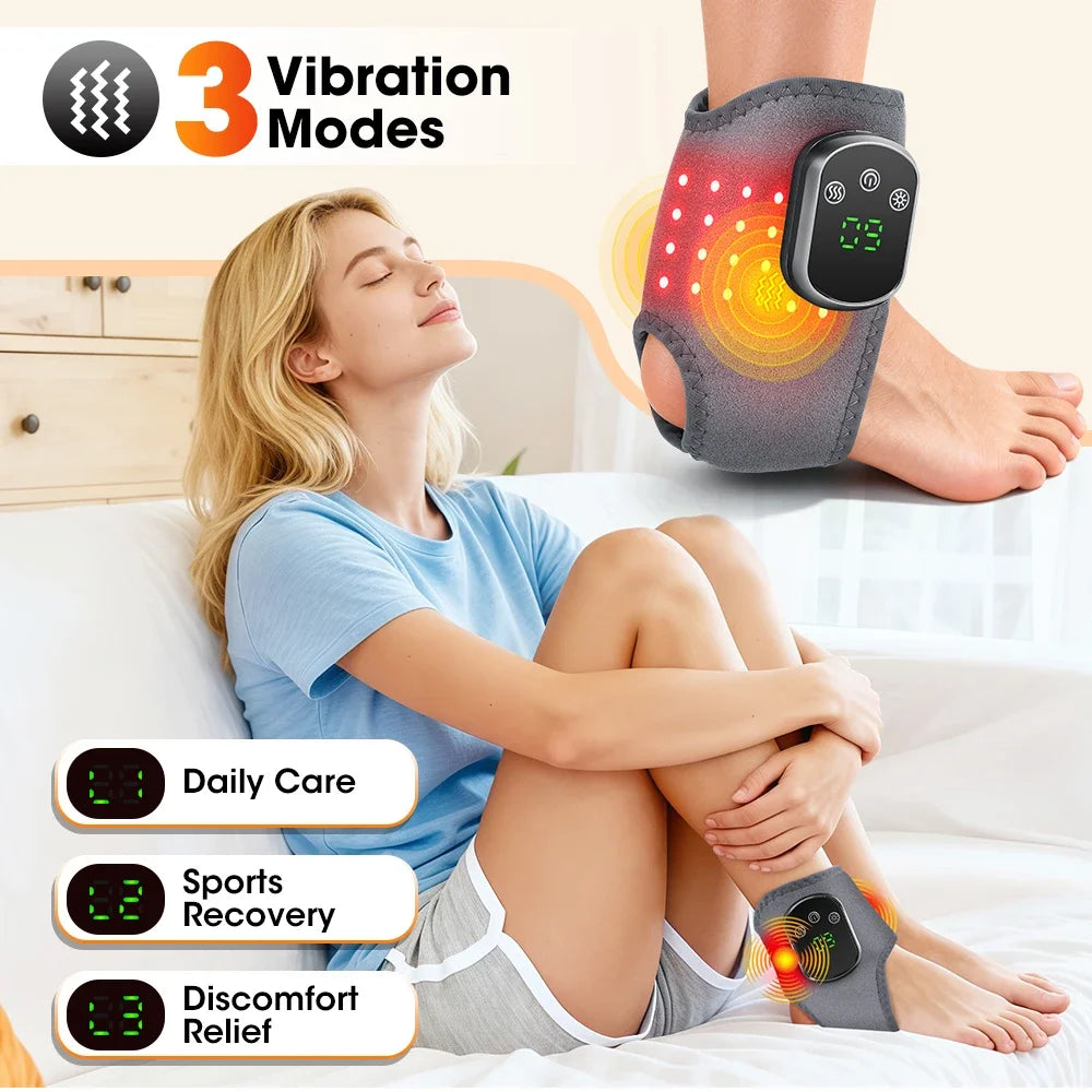 Pastsky Rechargeable Red Light Ankle Brace With Heat And Massage
