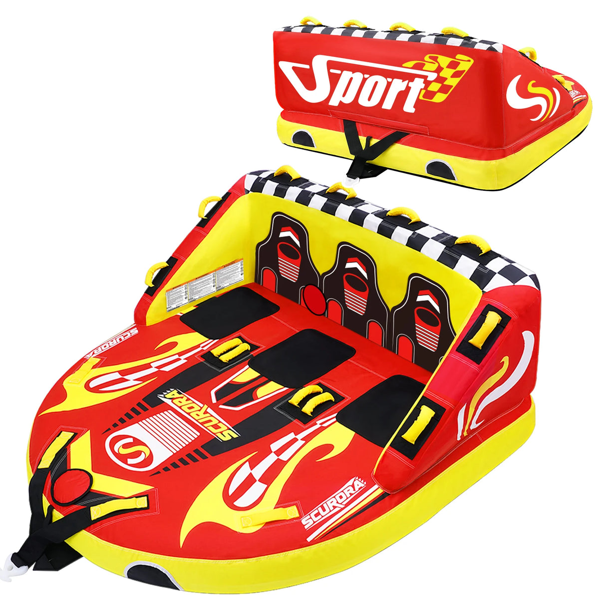 Three Person Towable Inflatable Boat Tube For Premium Water Sports