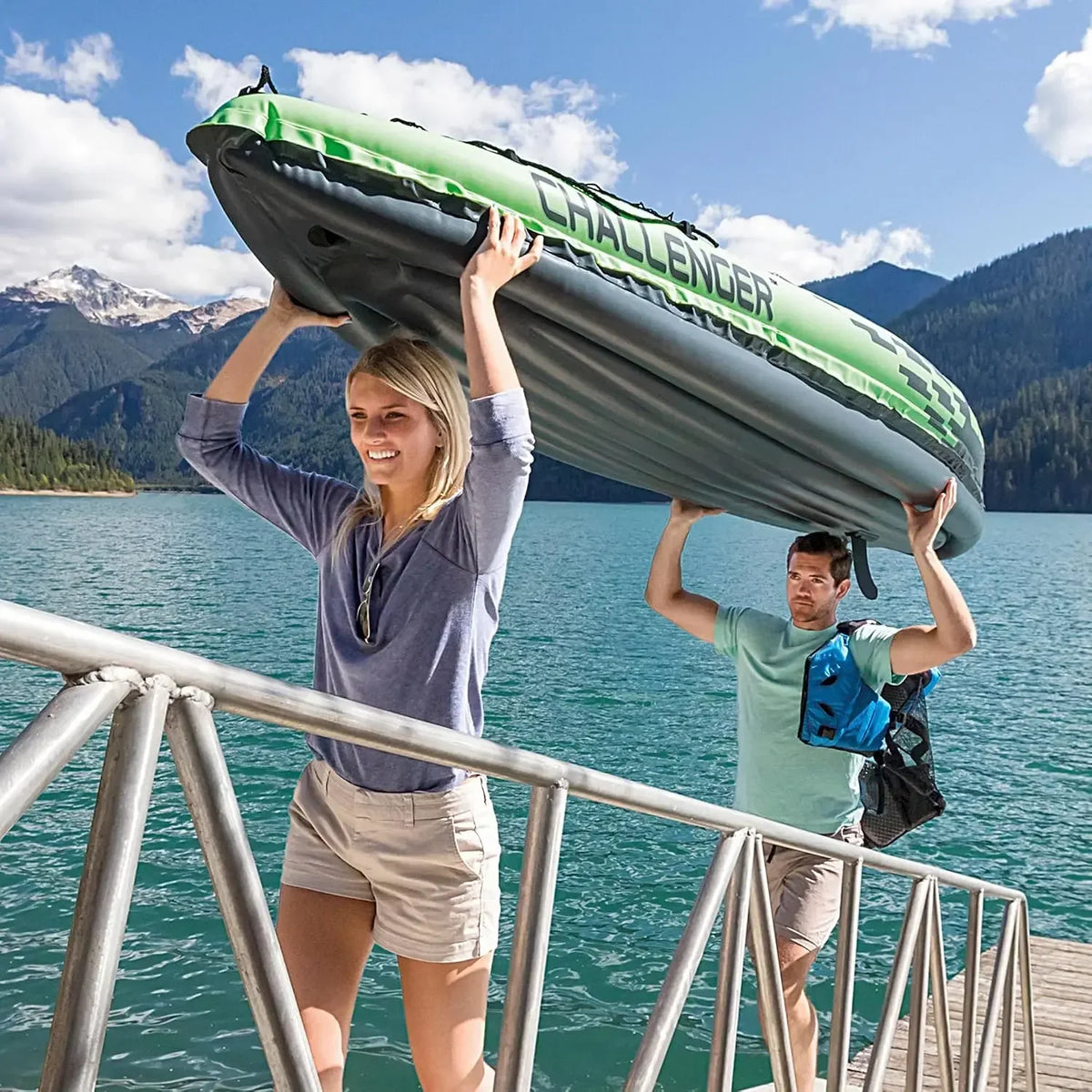 INTEX Challenger Inflatable Kayak With Adjustable Seat And Skeg