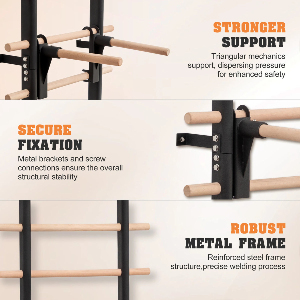 Wall Mounted Steel Frame Stall Bars With Pull Up Station