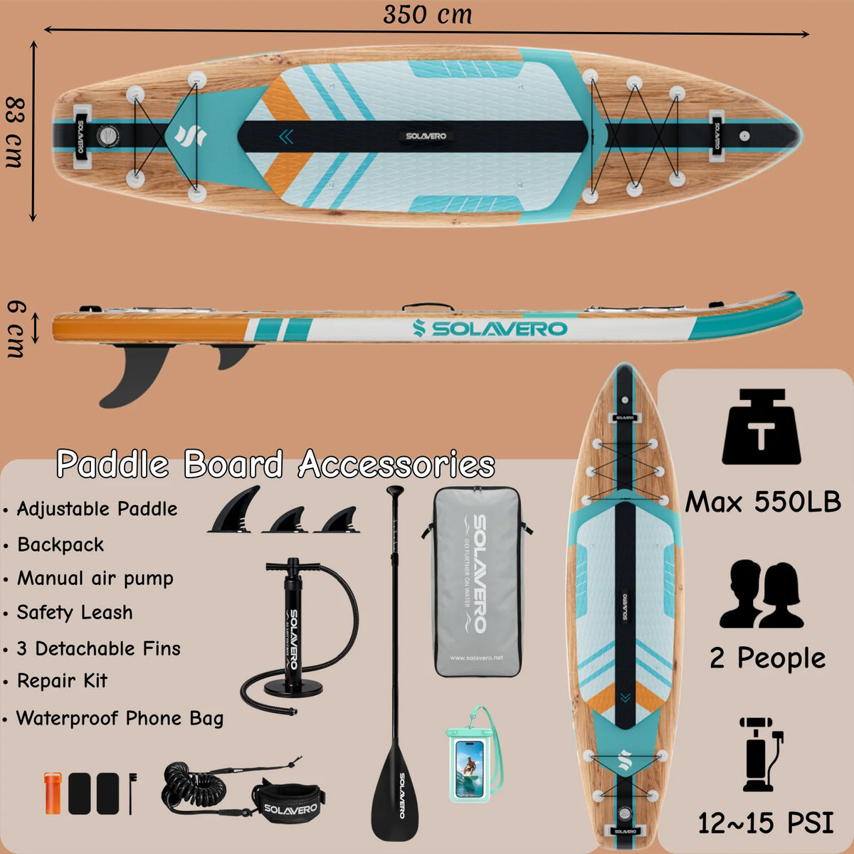 Nebmaax Inflatable Stand Up Paddle Board With Stable Ride