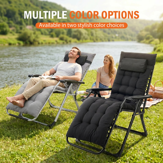JHK Zero Gravity Reclining Lounge Chair With Cup Holder