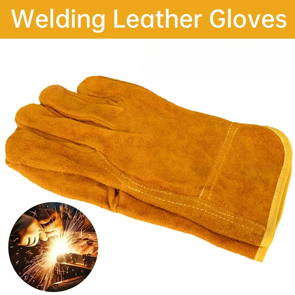 Heavy Duty Sheepskin Leather Welding Gloves For Heat Resistant Safety
