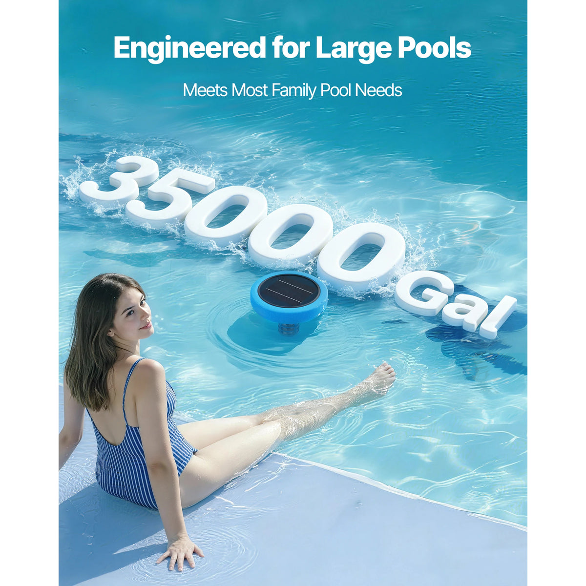 SucceBuy Solar Pool Ionizer Copper Floating Chlorine Free Water Purifier