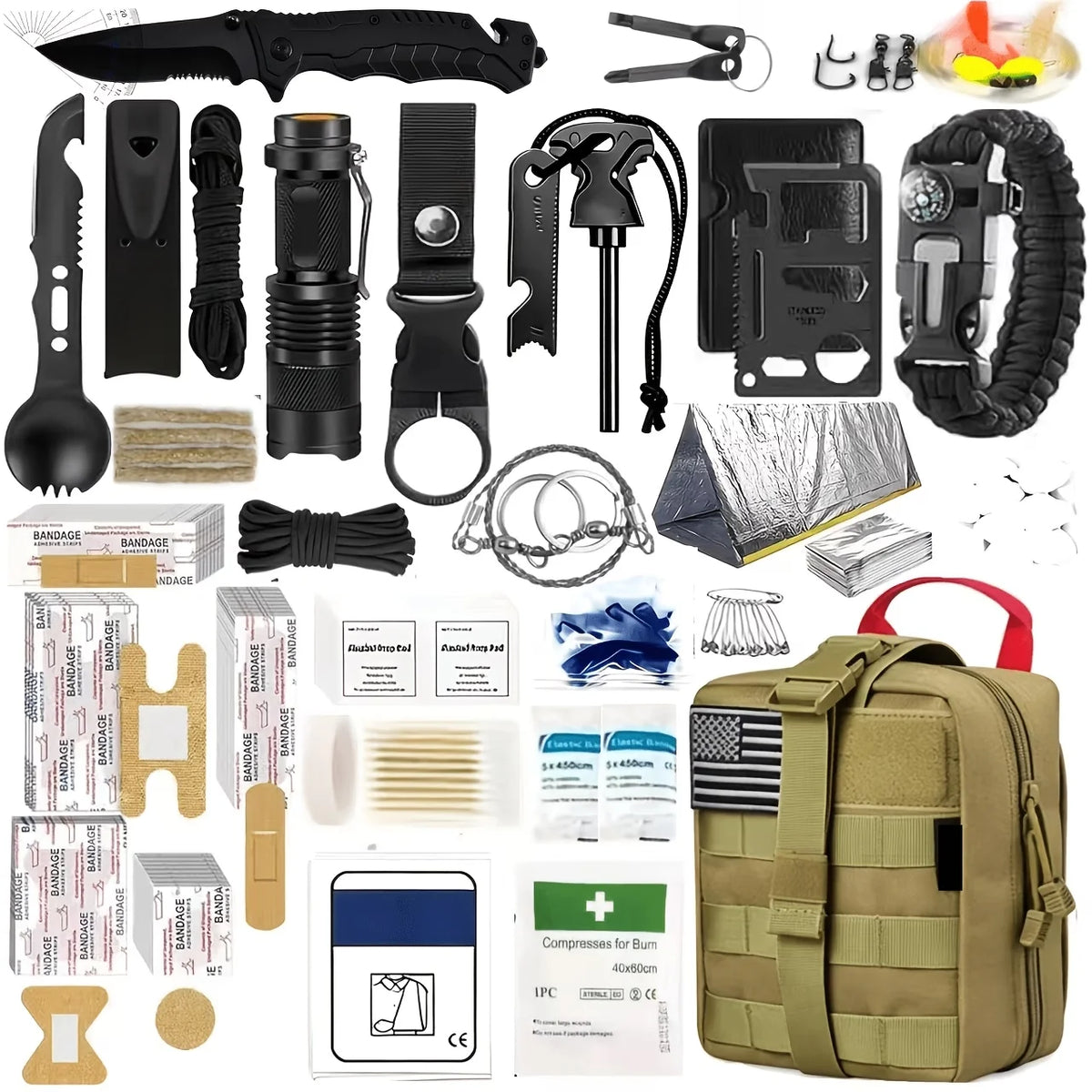 Professional 258 Piece Survival Outdoor Emergency Gear Kit
