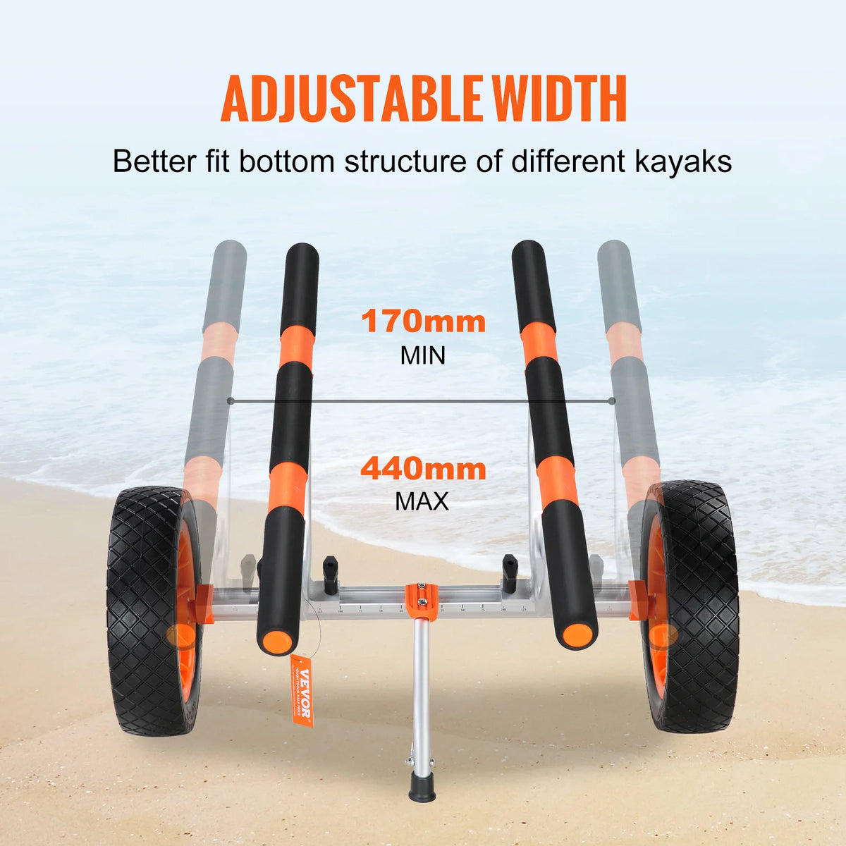 SucceBuy Detachable Kayak Cart With Adjustable Width And Solid Tires