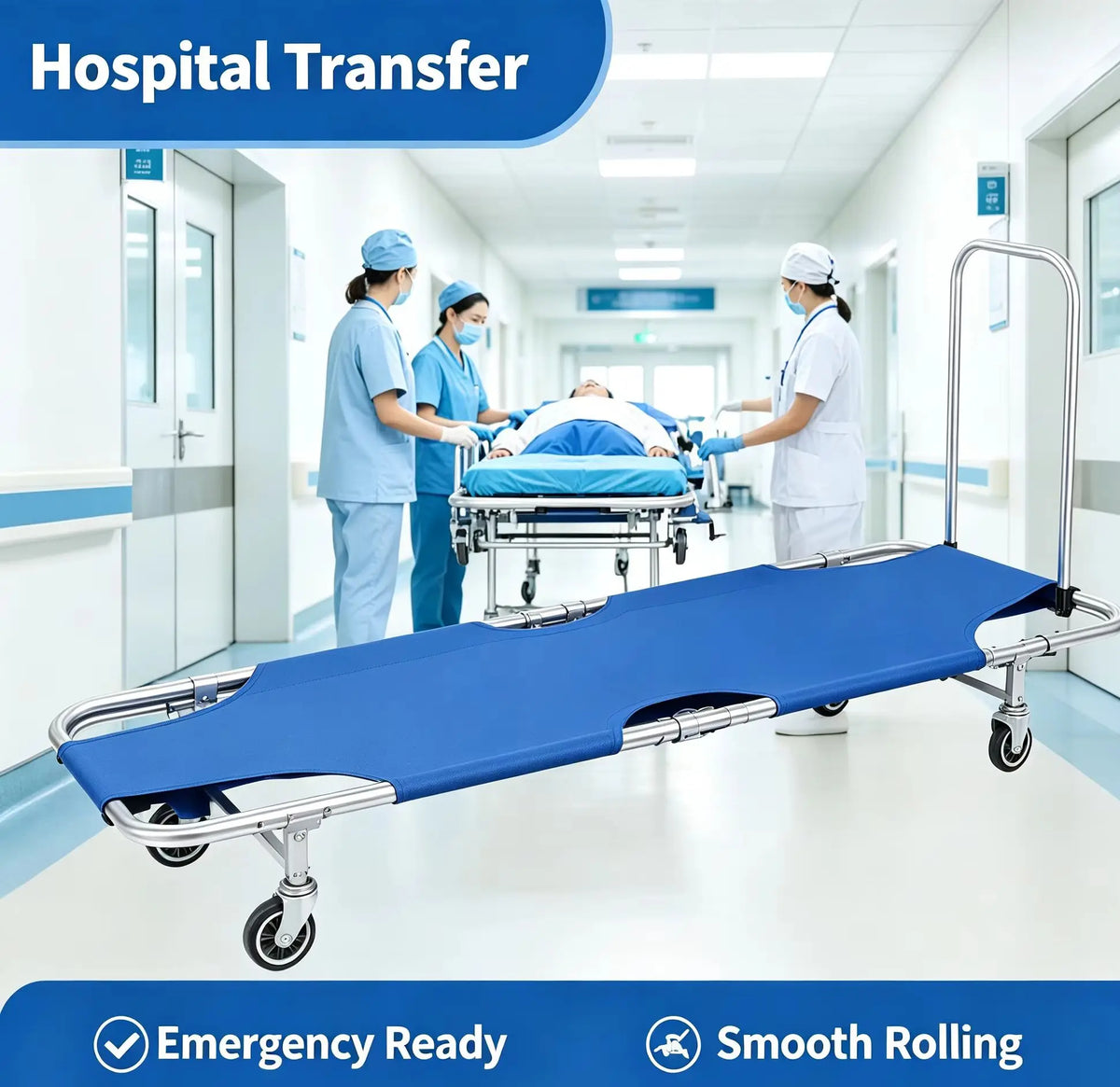 Aluminum Alloy Folding Emergency Stretcher With 350 Lb Capacity