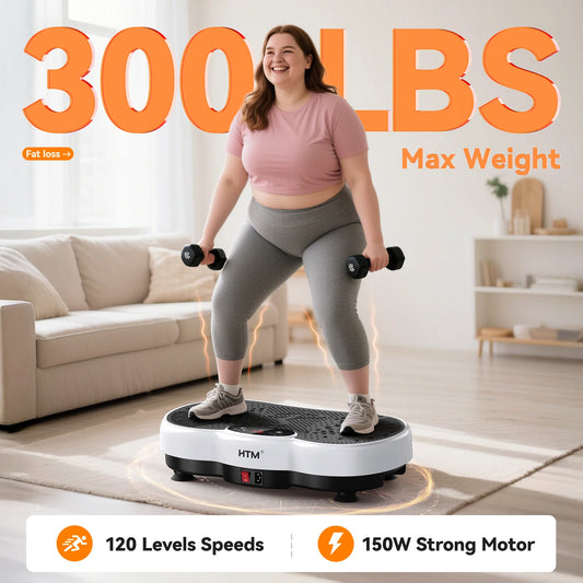 Portable Vibration Exercise Plate With Adjustable Speed Fitness Trainer