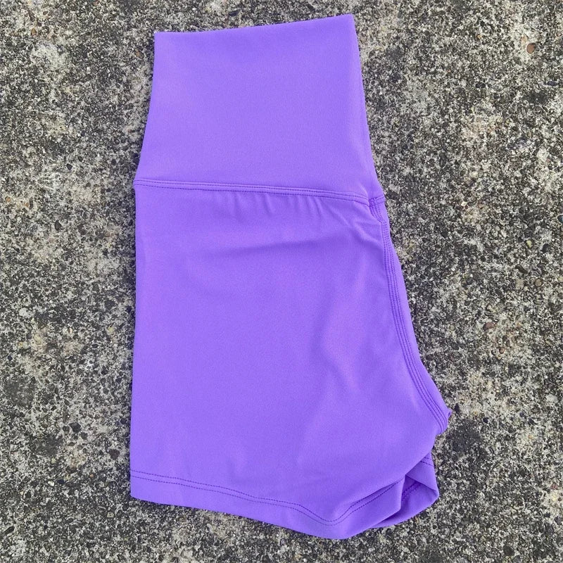 Women High Waist Cotton Yoga Fitness Athletic Shorts