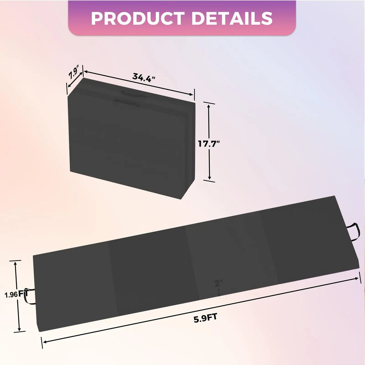 HiMISS Thick Portable Gymnastics Exercise Mat For Home Fitness