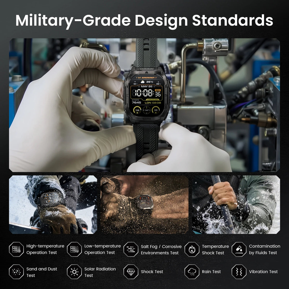 KOSPET Tank M4C GPS Smartwatch With Health Tracking And Flashlight