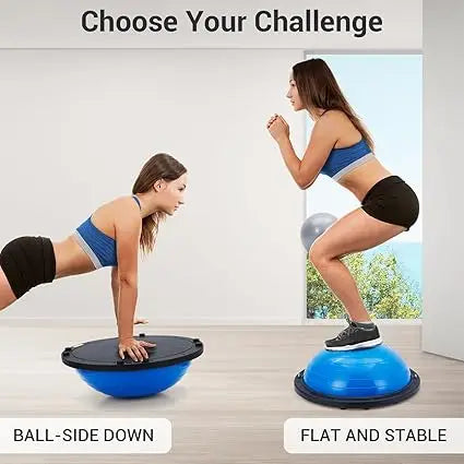 Non Slip Half Exercise Ball Trainer With Pump And Bands