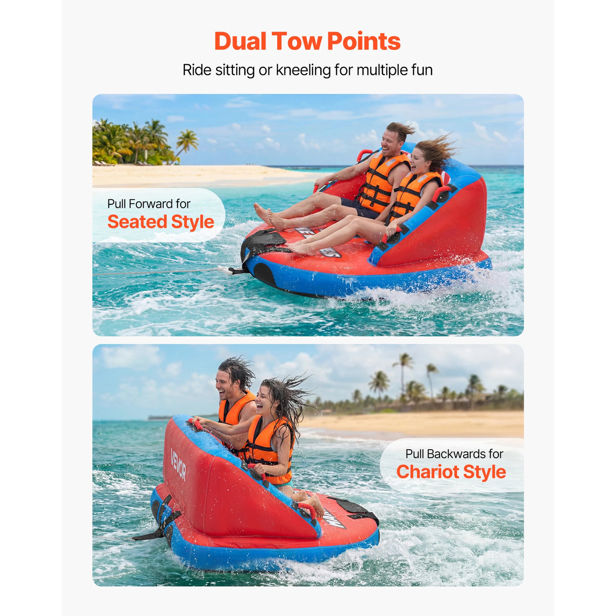 SucceBuy Towable Water Sports Tube With Dual Tow Points
