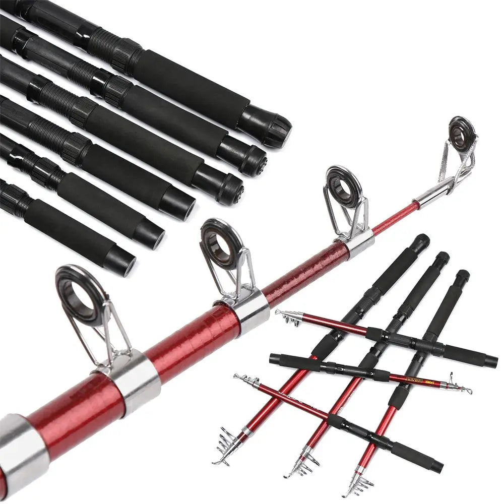 Outdoor Telescopic Fiberglass Saltwater Fishing Rod Pole