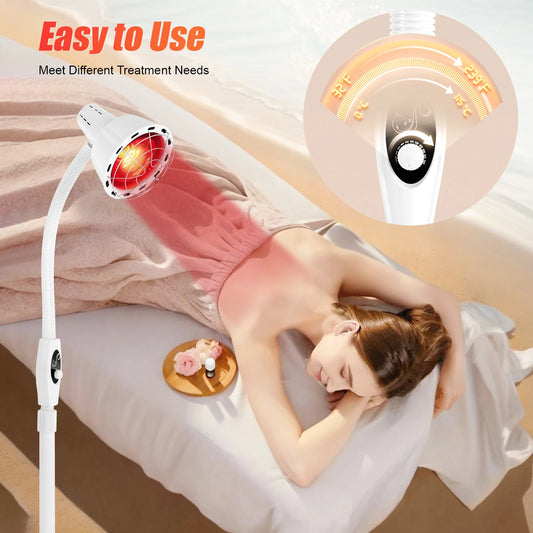 Adjustable Infrared Heat Lamp Featuring Temperature Control And Rotation