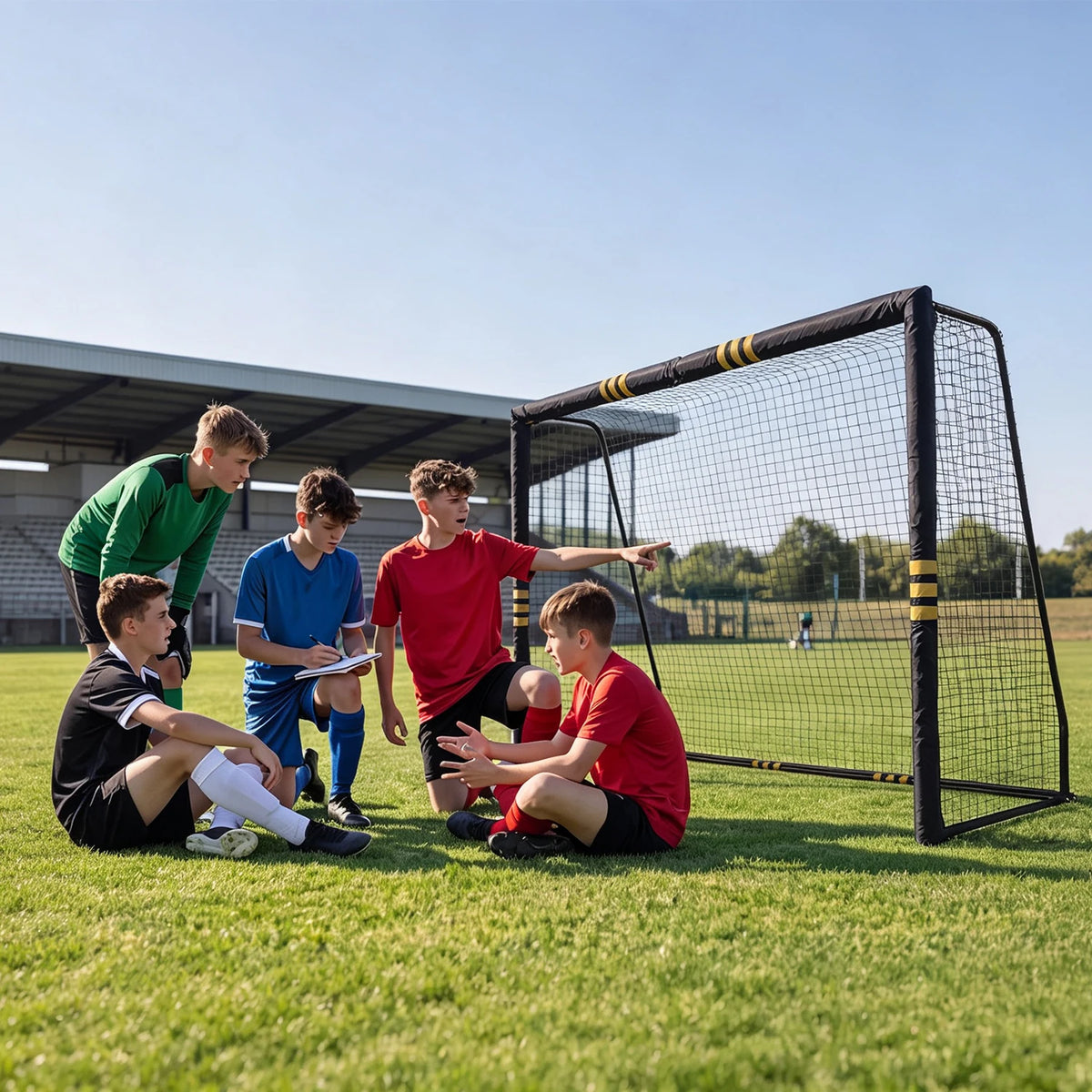 HiMISS Heavy Duty Steel Soccer Goal With Padded Posts
