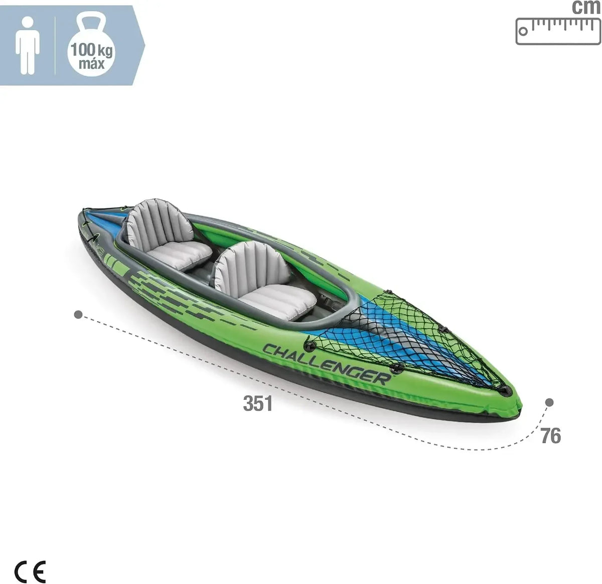 INTEX Challenger Inflatable Kayak With Adjustable Seat And Skeg