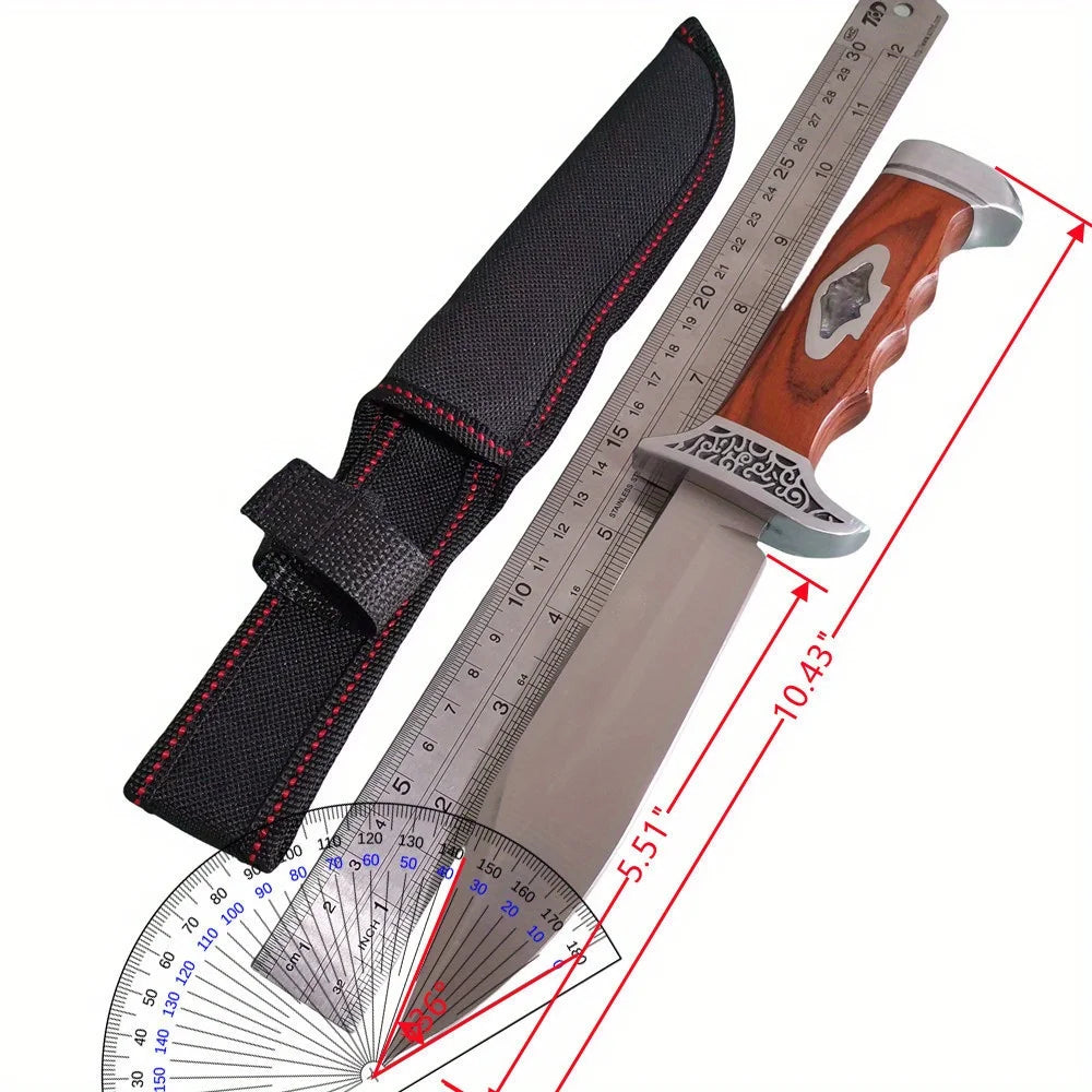 Doom Blade Stainless Steel Fixed Hunting Survival Knife With Sheath