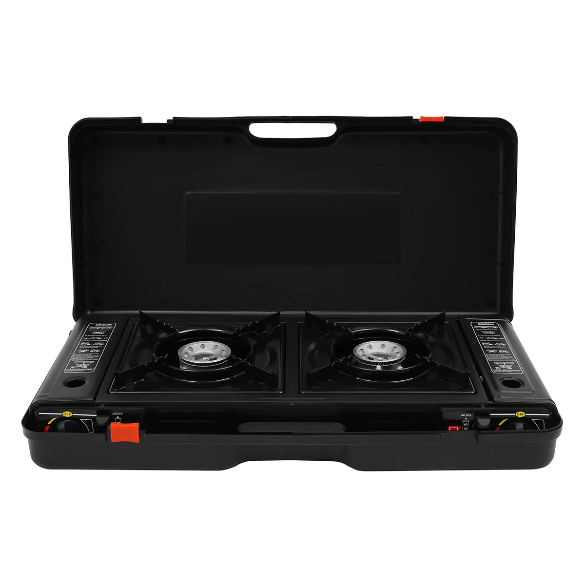 Portable Two Burner Gas Stove With Baking Tray And Case