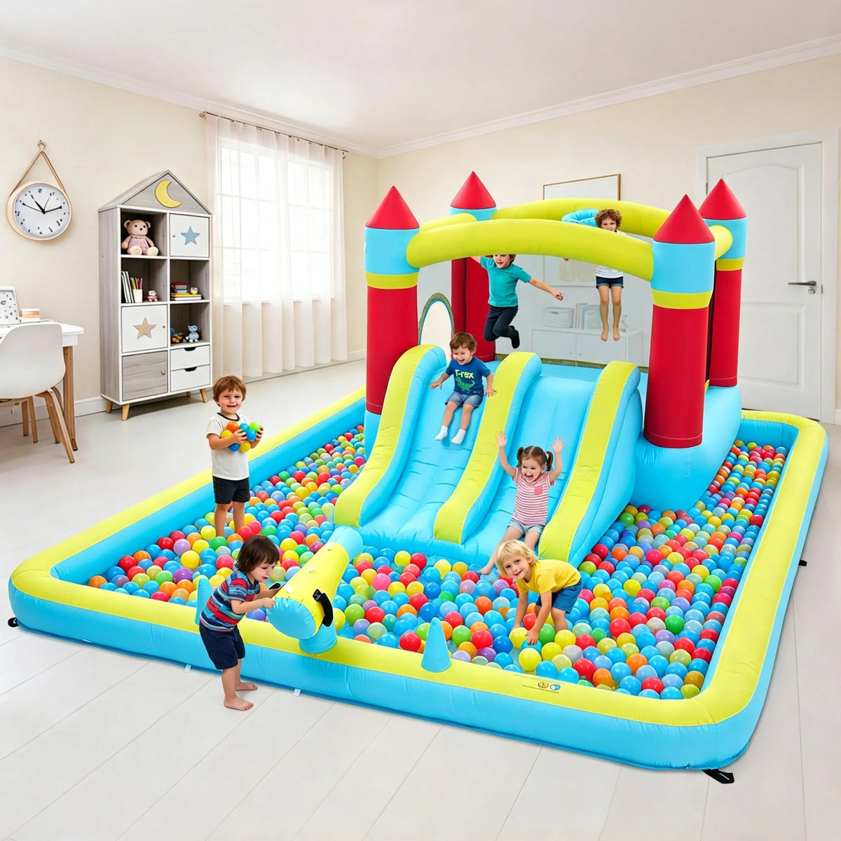 HiMiss Kids Inflatable Water Slide And Bounce House