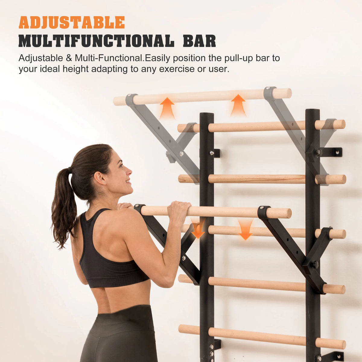 Wall Mounted Steel Frame Stall Bars With Pull Up Station
