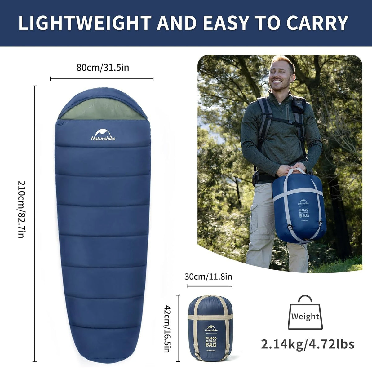 Naturehike Mummy Sleeping Bag For Outdoor Winter Camping
