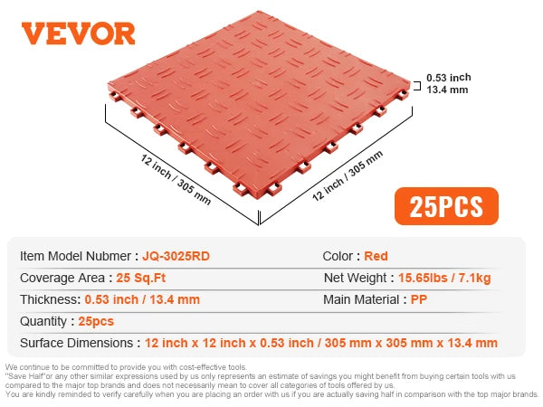SucceBuy Interlocking Garage Floor Tiles With Non Slip Texture