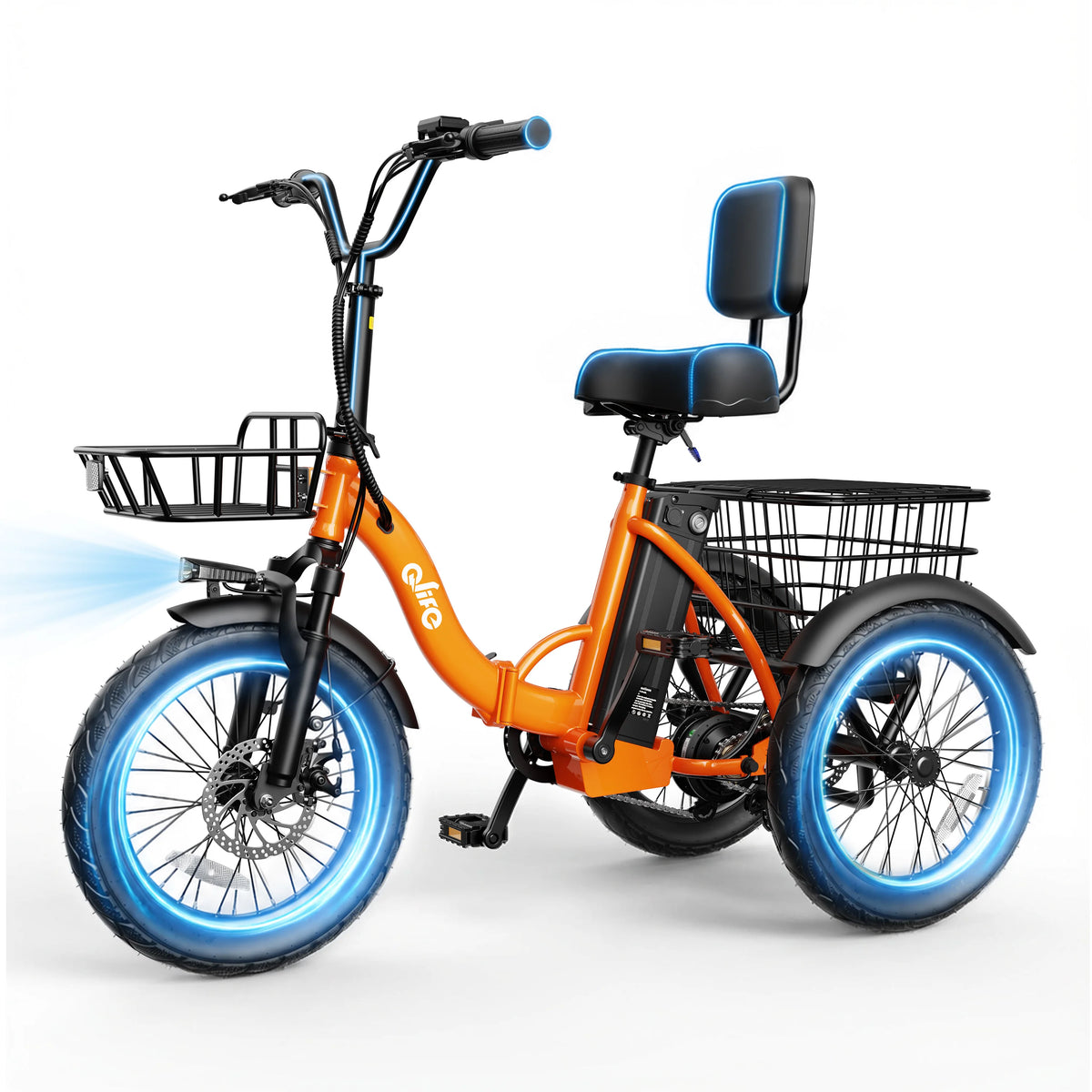 Qlife Triker 2.0 Folding Electric Trike 1200W Motor With Battery