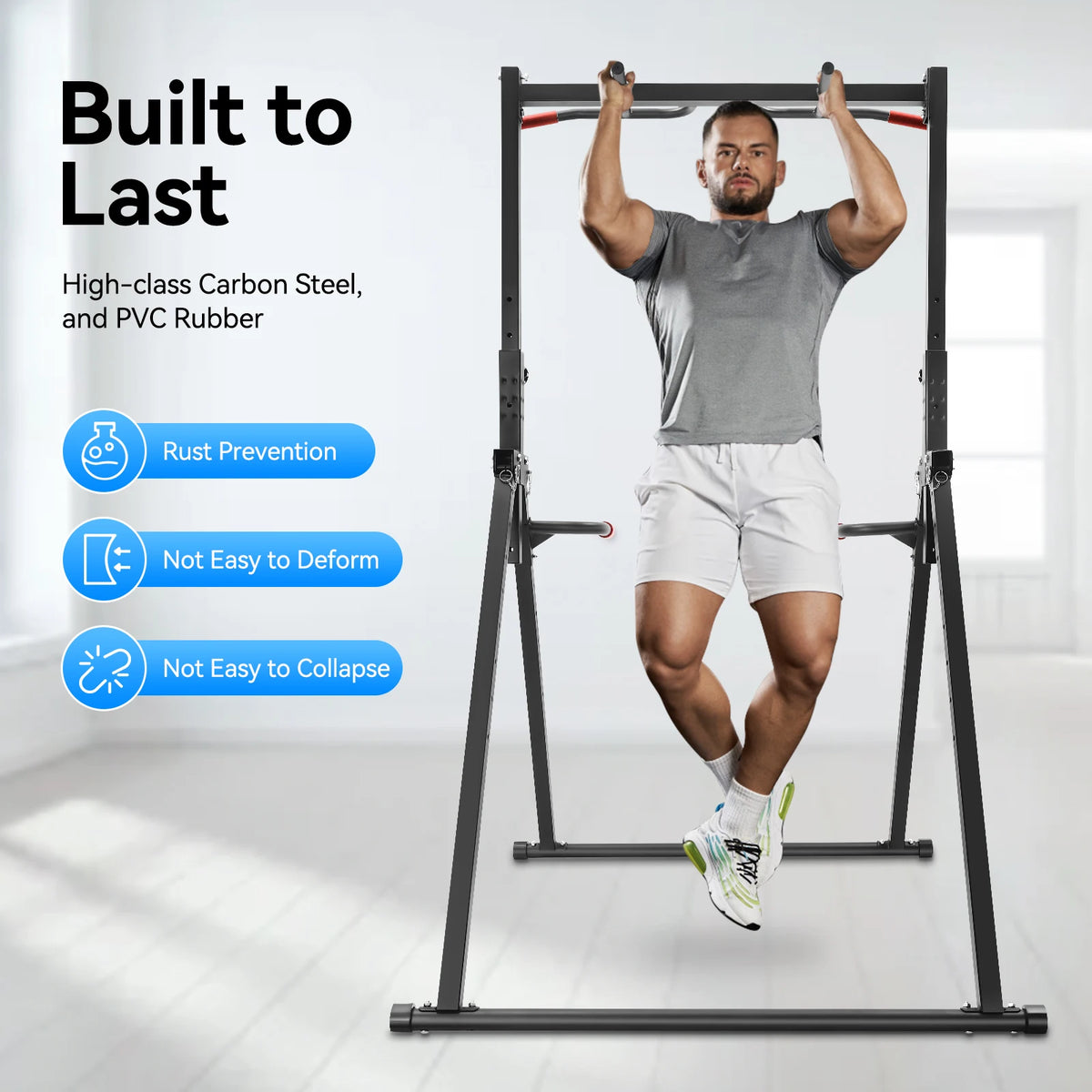 Adjustable Foldable Pull Up Station For Home Strength Training
