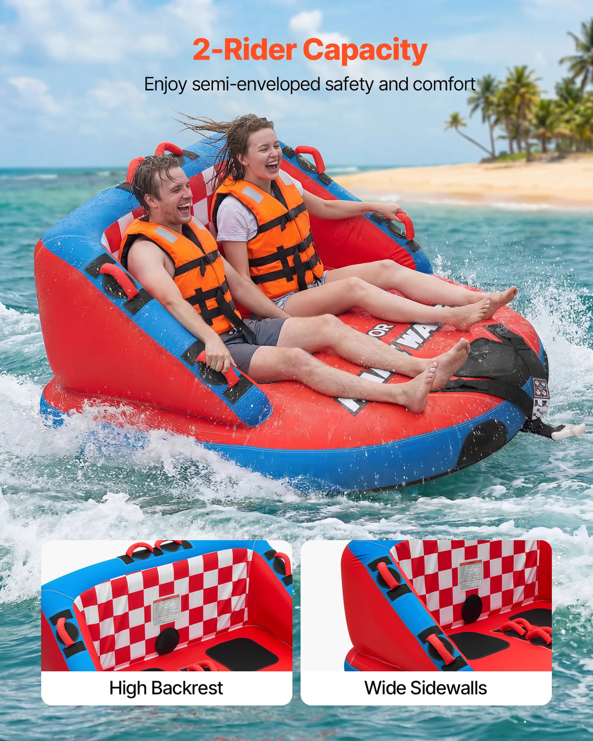 SucceBuy Towable Water Sports Tube With Dual Tow Points