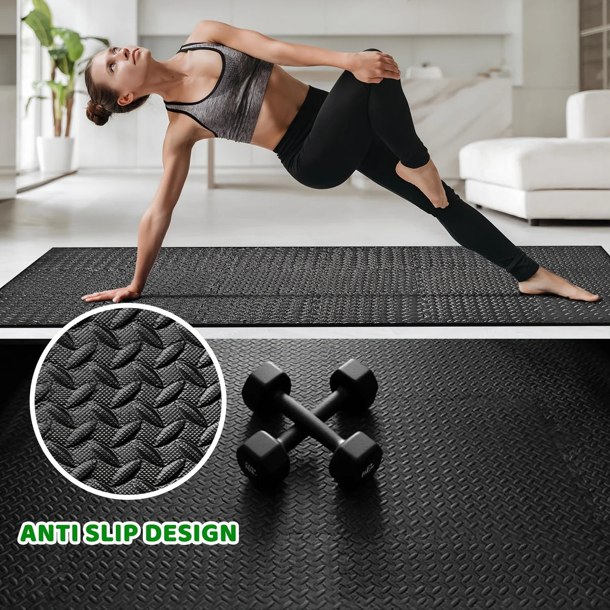 Interlocking Eva Foam Exercise Mats Anti Slip Shock Absorbing Waterproof