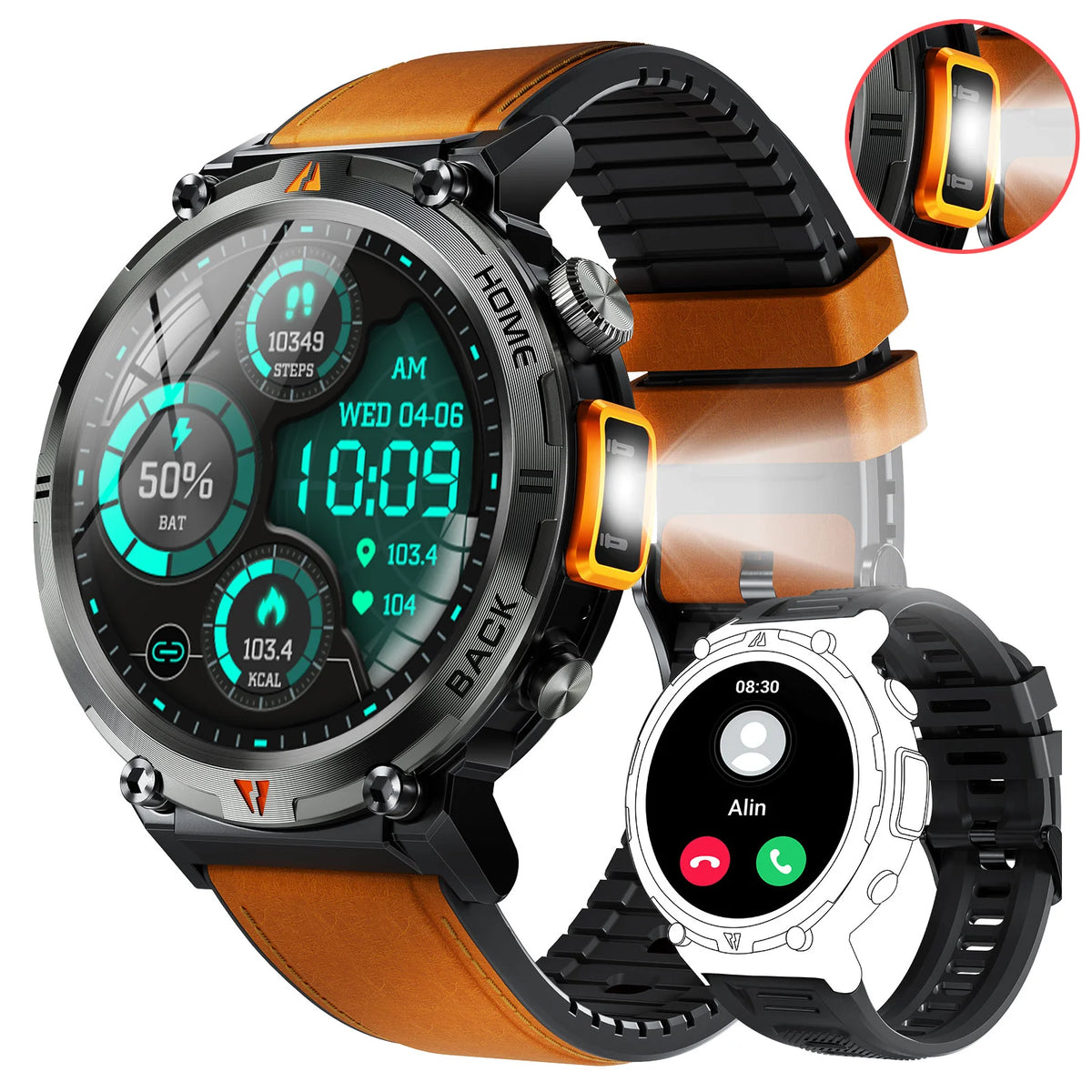 EIGIIS Ke3 Bluetooth Smartwatch With Heart Rate Health Monitoring