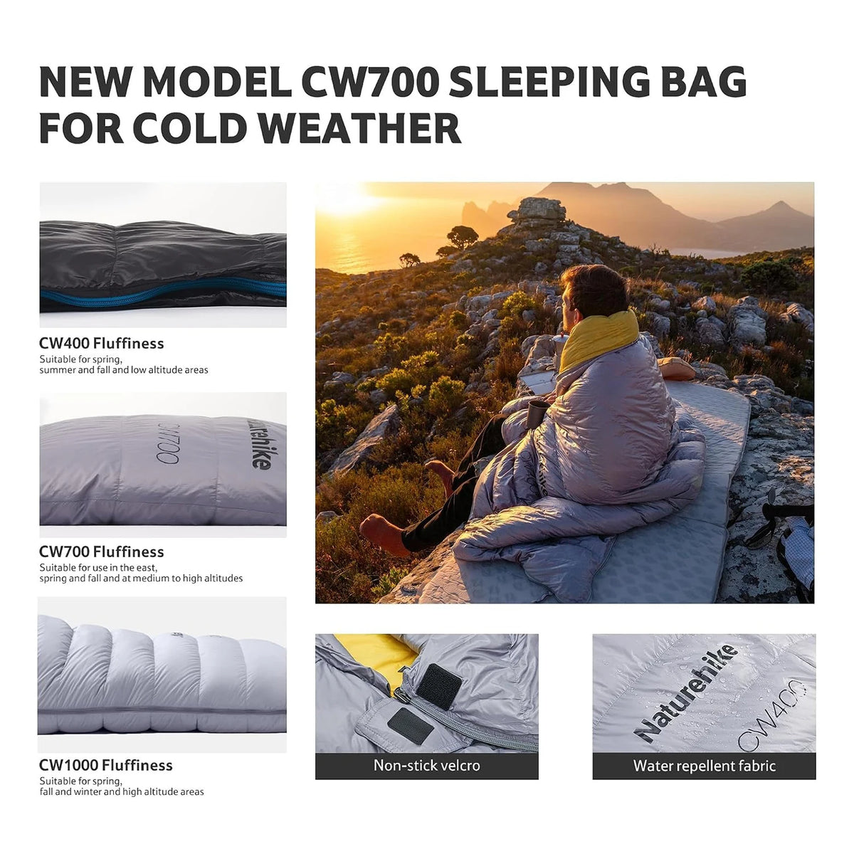 Naturehike Ultralight Duck Down Sleeping Bag For Outdoor Hiking